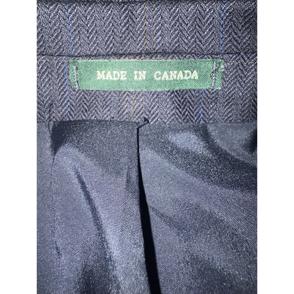 Lauren Ralph Lauren 100% Wool Herringbone Blue Blazer Size 42S - Picture 16 of 16